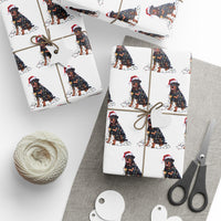 Load image into Gallery viewer, Rottweiler Christmas Lights Wrapping Paper
