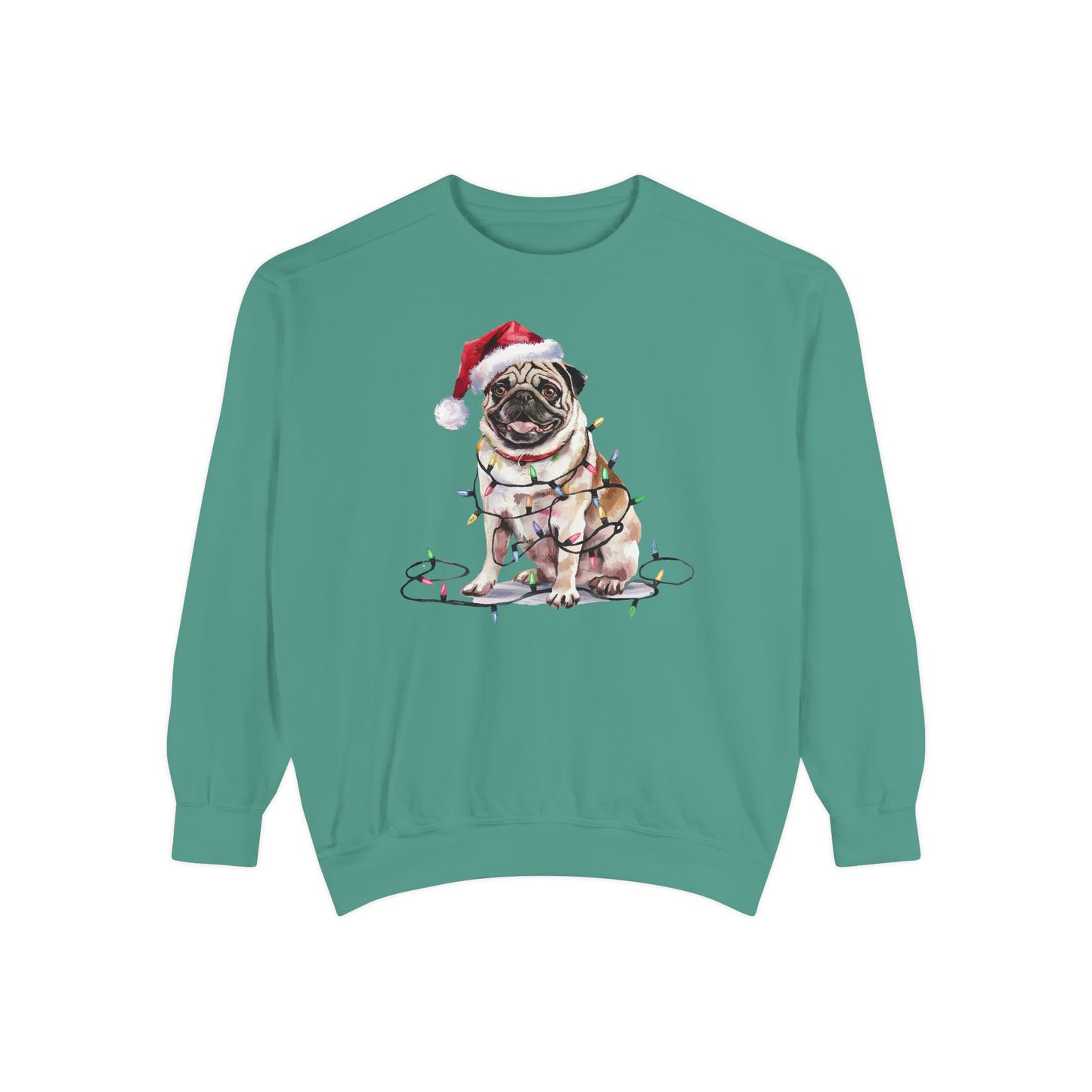 Christmas Pug Sweatshirt, Christmas Lights Dog Sweatshirt, Pug Mom Sweatshirt, Christmas Dog, Gift for Dog Lover, Pug