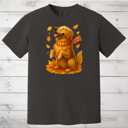 Golden Retriever Fall Shirt, Autumn Dog Sweatshirt, Pet Lover Gift, Cozy Canine Apparel, Seasonal Dog Mom Clothing