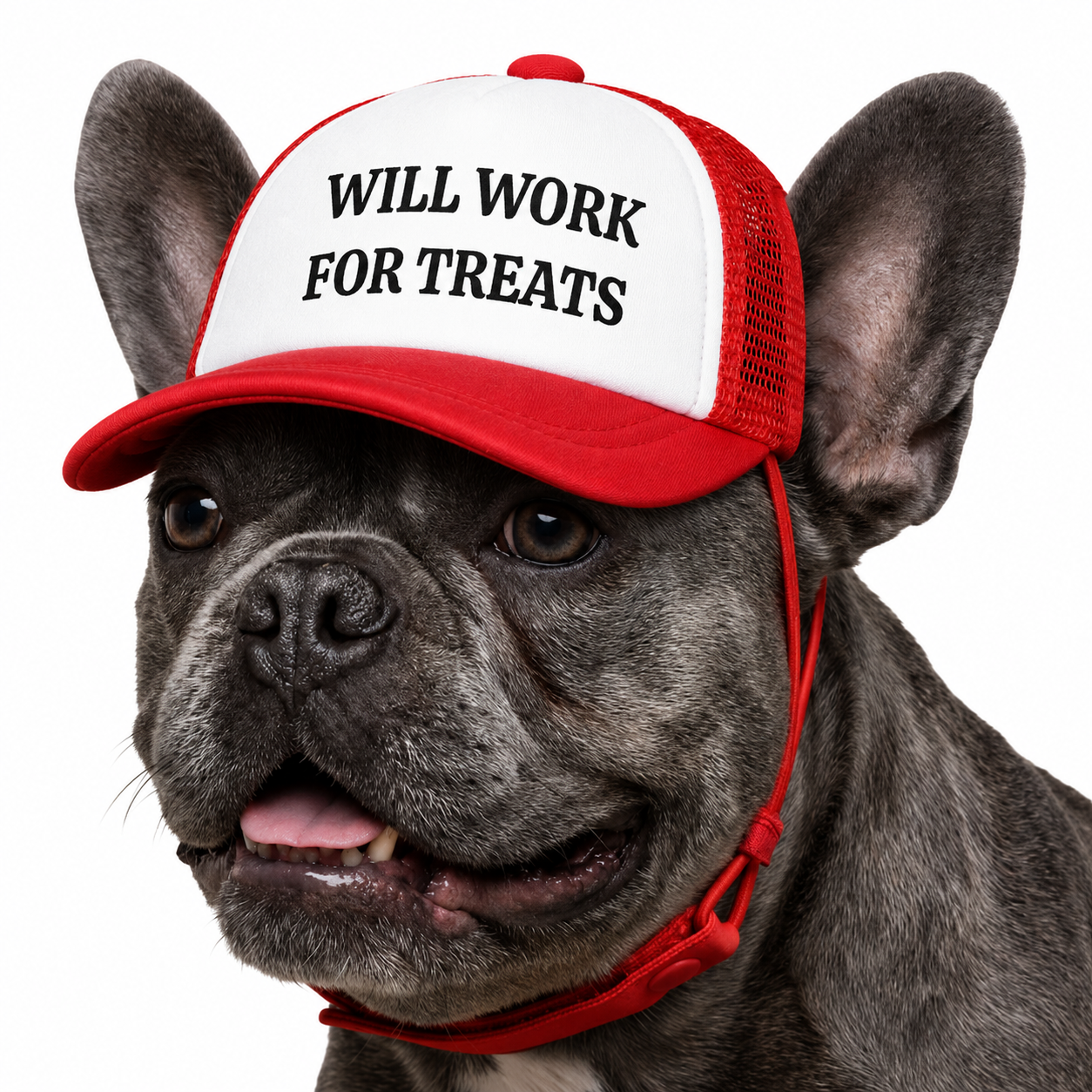 Dog Trucker Hat Will Work For Treats Foam Baseball Cap Gift for Dogs and Puppies