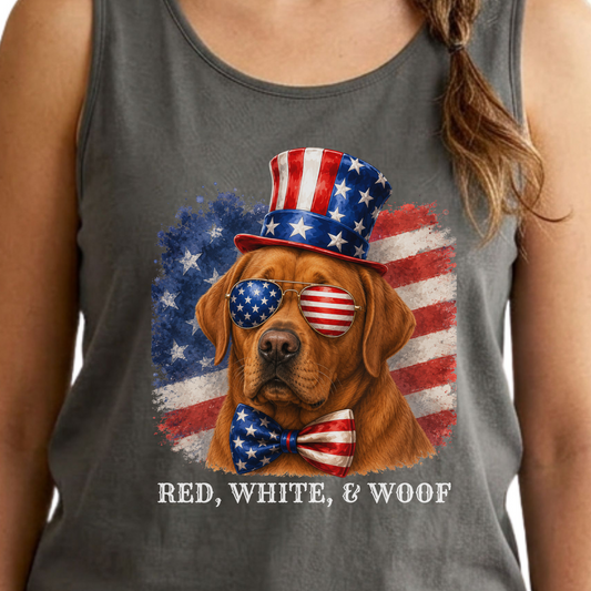 Patriotic Fox Red Lab Tank Top