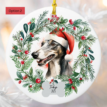 Personalized Greyhound Christmas Ornament