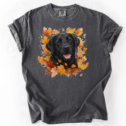 Black Lab Fall Shirt, Autumn Dog Mom Comfort Colors Tee