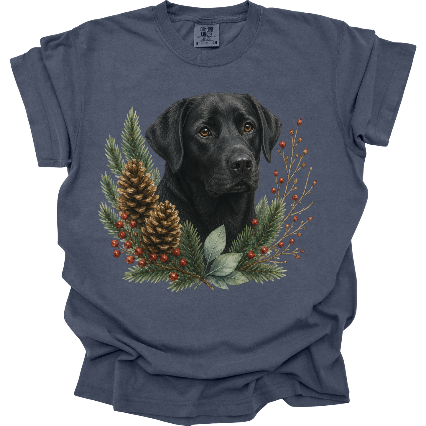 Black Lab Christmas Shirt, Labrador Retriever Dog Mom Tee, Holiday Lab Lover Gift