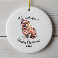 Load image into Gallery viewer, Christmas Chow Chow Ornament, Christmas Lights Dog Keepsake
