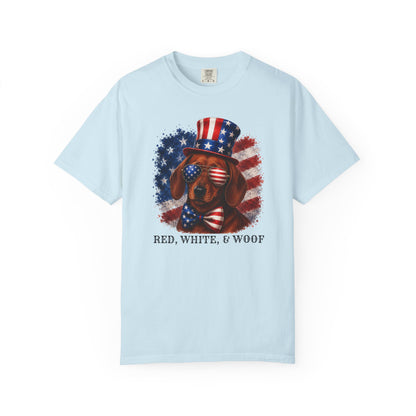 Patriotic Red Dachshund Red White & Woof Shirt