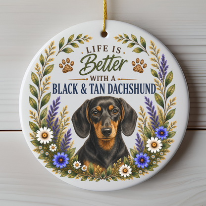 Black and Tan Dachshund Ornament, Doxie Lover Gift, Dachshund Mom Gift, Dog Keepsake