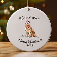 Load image into Gallery viewer, Christmas Golden Retriever Ornament, Christmas Lights Dog Keepsake
