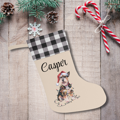 Personalized Norfolk Terrier Christmas Stocking, Holiday Decor Gift for Pet Lovers
