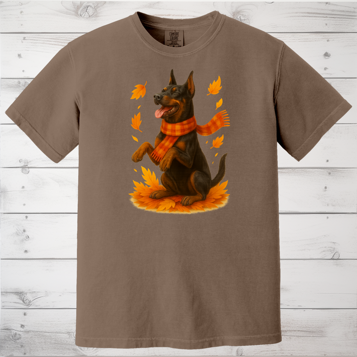 Doberman Autumn Sweater, Dog Lover Fall Apparel, Cozy Pet Sweatshirt Gift, Autumn Dog Fashion