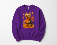 Load image into Gallery viewer, Yorkshire Terrier Fall Sweatshirt, Dog Lover Autumn Shirt, Cute Pet Apparel, Cozy Fall Dog Fashion, Gifts for Dog Owners
