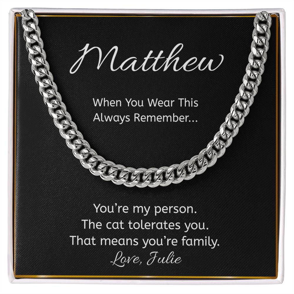 Funny Cat Lover Necklace, “You’re My Person” Personalized Necklace