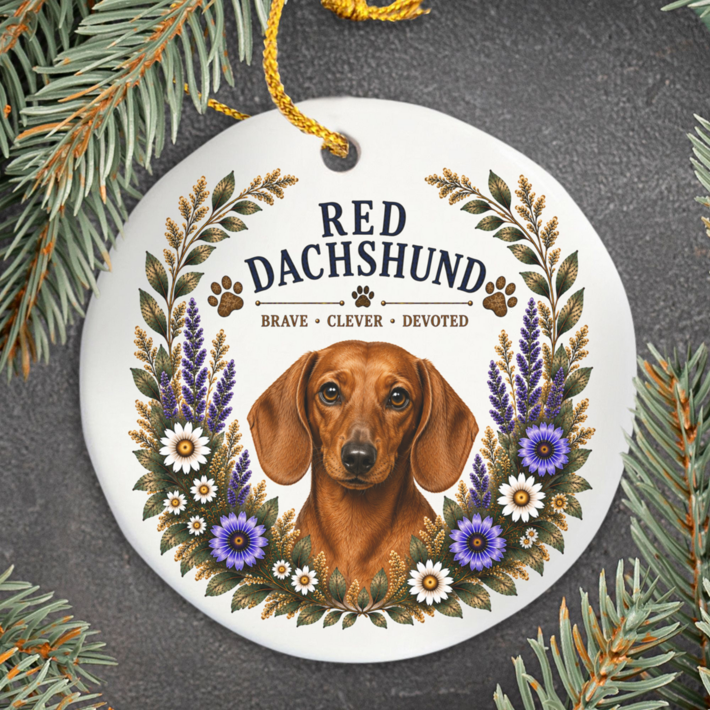 Red Dachshund Ornament, Dachshund Lover Gift, Doxie Mom Gift, Wiener Dog Keepsake
