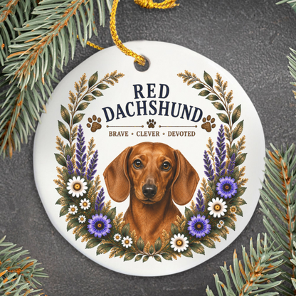 Red Dachshund Ornament, Dachshund Lover Gift, Doxie Mom Gift, Wiener Dog Keepsake