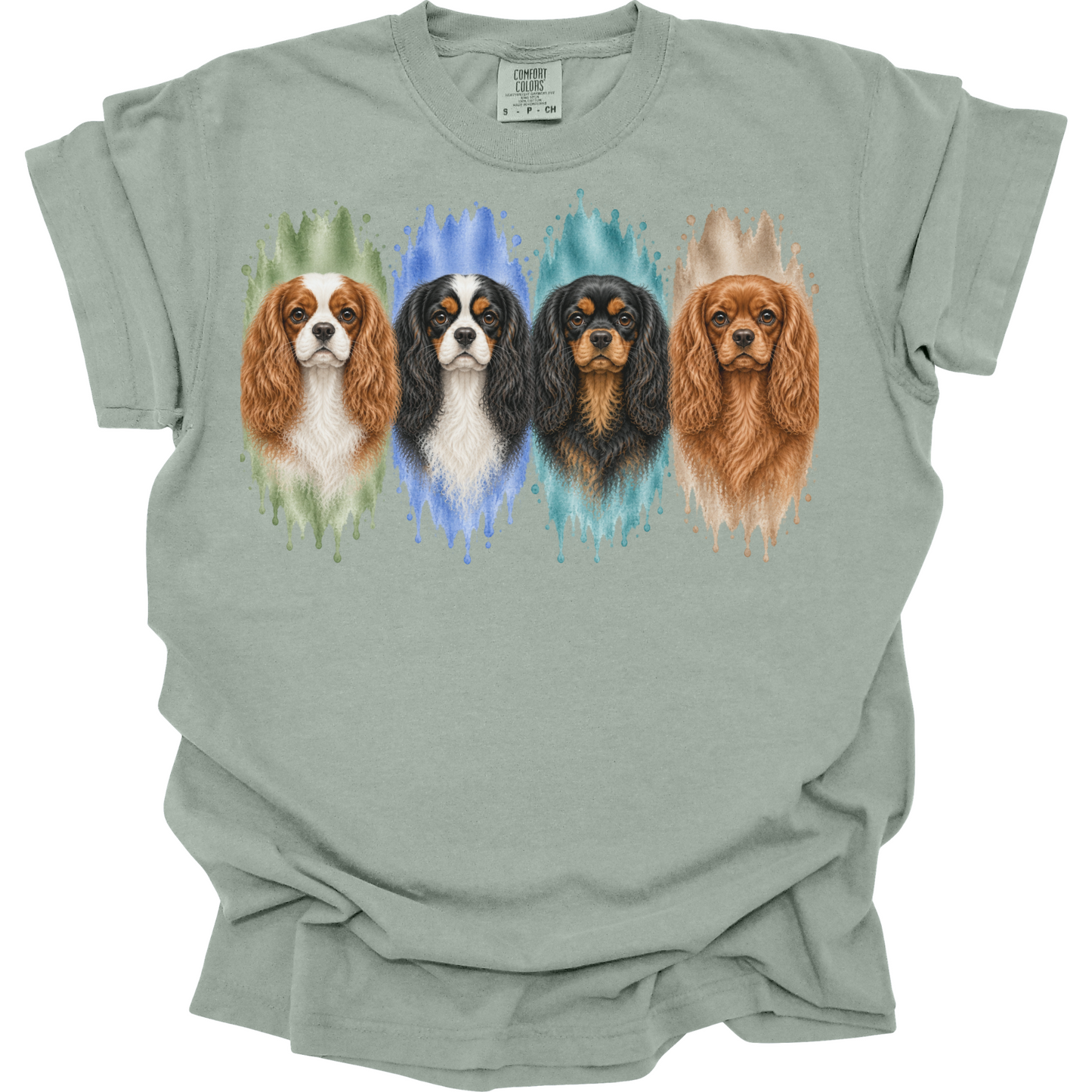 Cavalier King Charles Spaniel Shirt, Blenheim Ruby Tricolor Black Tan Dog Mom Gift