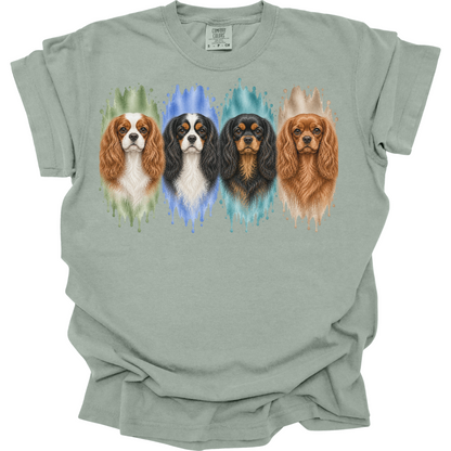 Cavalier King Charles Spaniel Shirt, Blenheim Ruby Tricolor Black Tan Dog Mom Gift