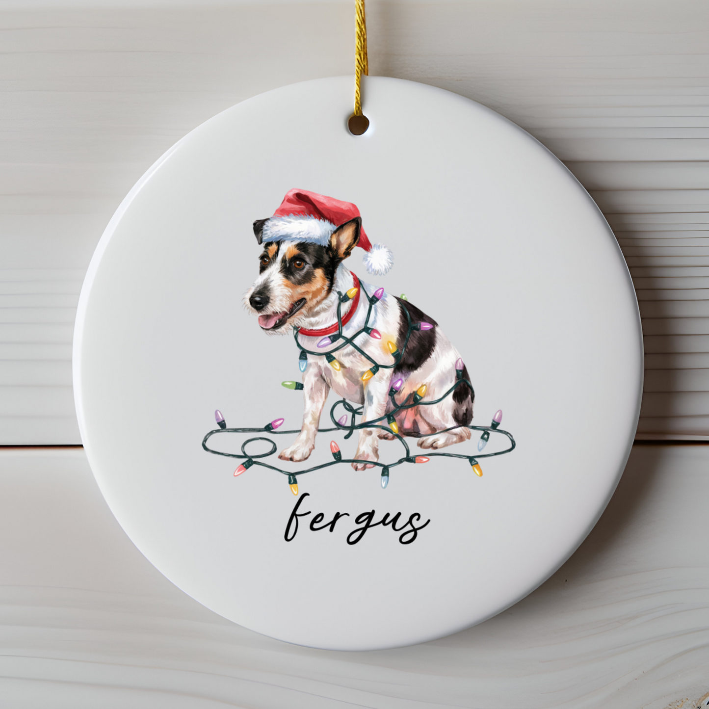 Personalized Rat Terrier Ornament, Custom Dog Lover Gift