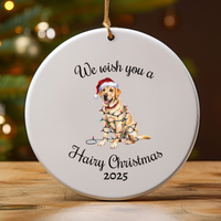 Load image into Gallery viewer, Christmas Yellow Labrador Ornament, Christmas Lights Dog Keepsake
