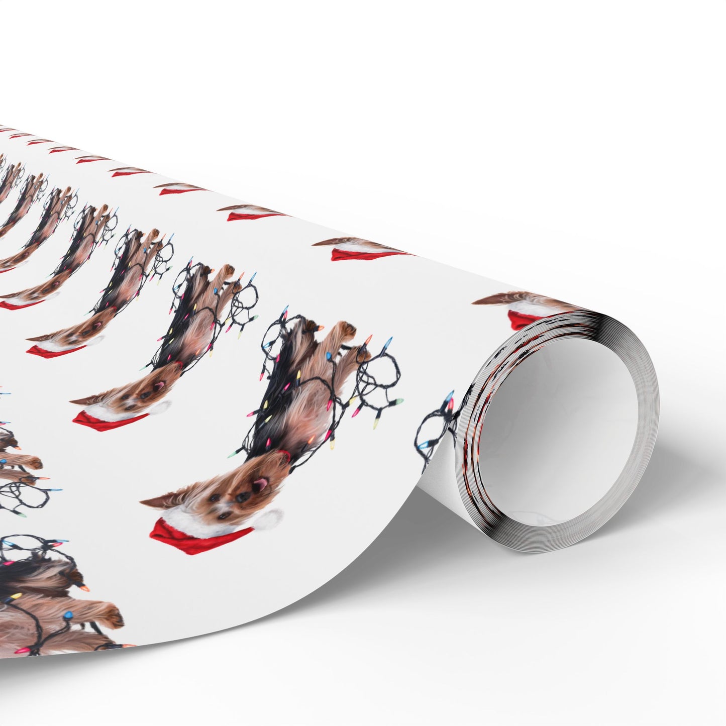 Yorkshire Terrier Christmas Lights Wrapping Paper