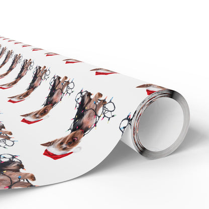 Yorkshire Terrier Christmas Lights Wrapping Paper
