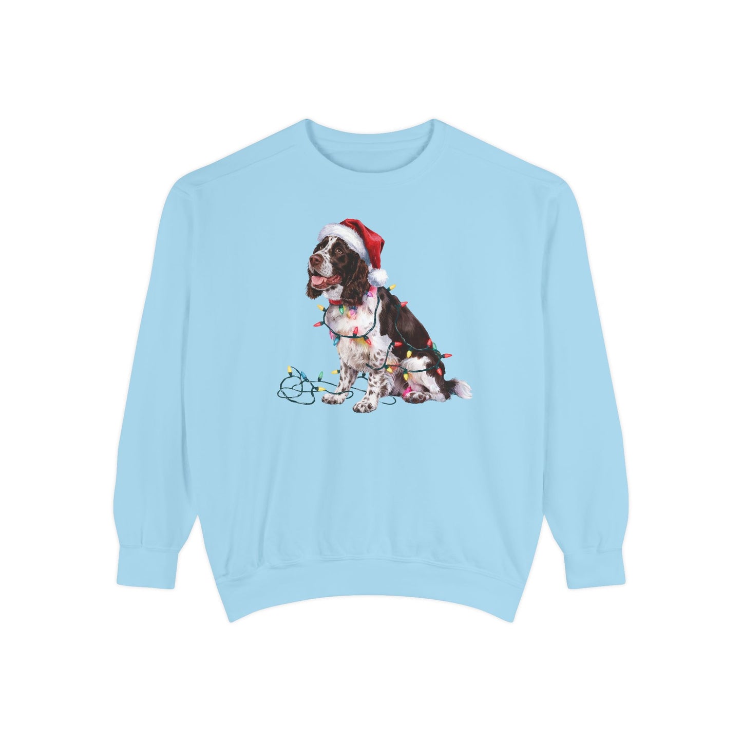 Christmas Springer Spaniel Sweatshirt, Christmas Lights Dog, Christmas Dog, Springer Spaniel Mom, Gift for Dog Lover, Springer Spaniel