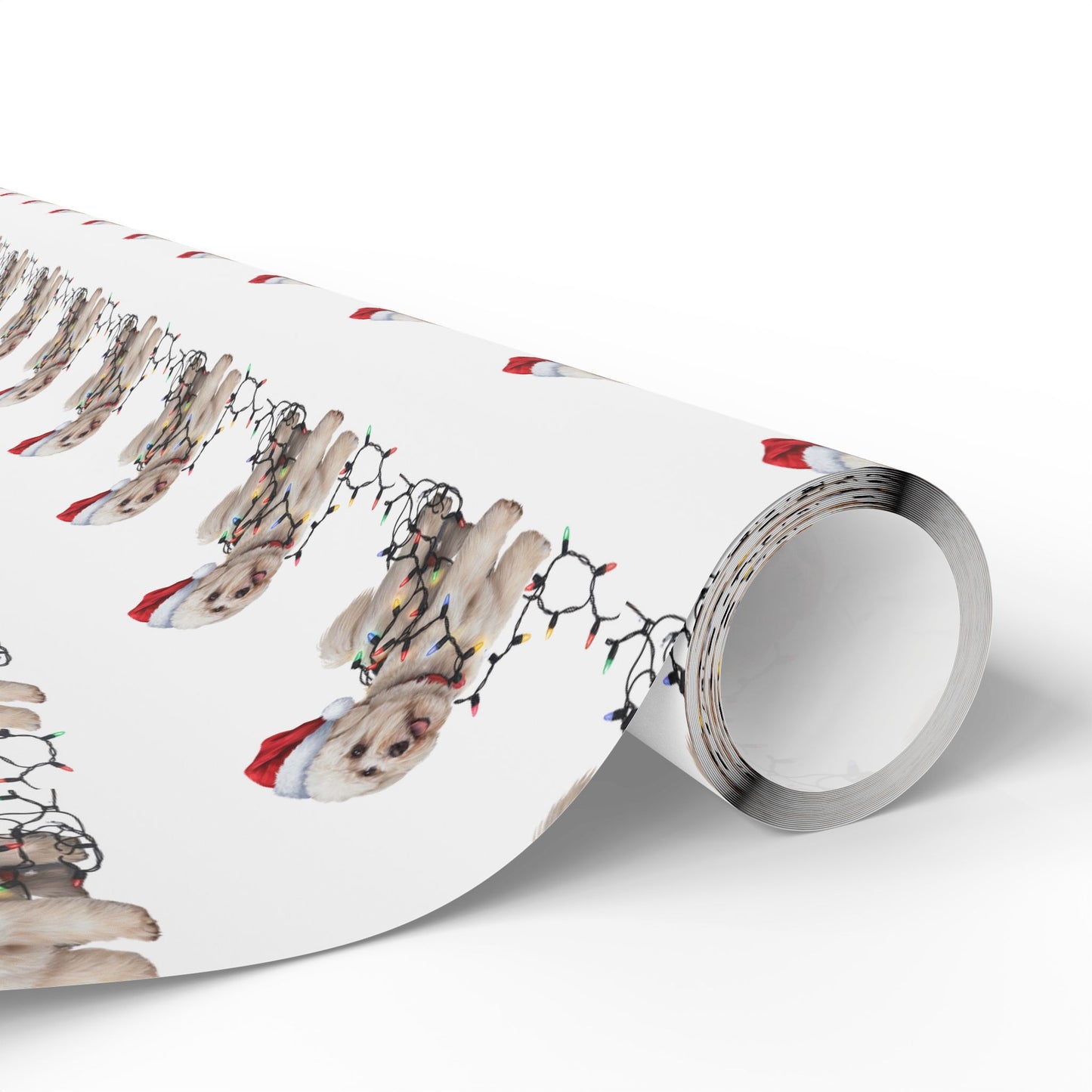 Bichon Frise Christmas Lights Wrapping Paper