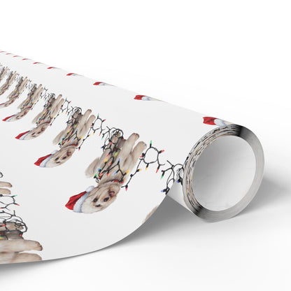 Bichon Frise Christmas Lights Wrapping Paper