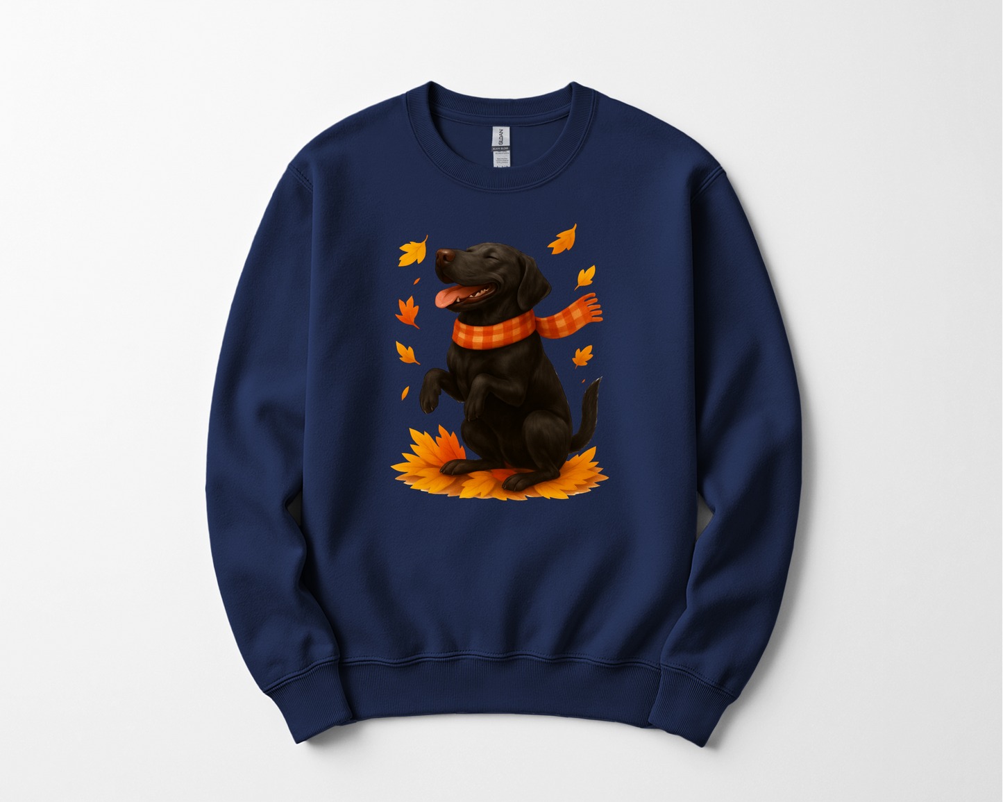 Black Labrador Autumn Sweatshirt, Cute Fall Dog Shirt, Dog Lovers Gift, Cozy Dog Sweater, Labrador in Leaves, Gift For Pet Moms