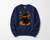Load image into Gallery viewer, Black Labrador Autumn Sweatshirt, Cute Fall Dog Shirt, Dog Lovers Gift, Cozy Dog Sweater, Labrador in Leaves, Gift For Pet Moms
