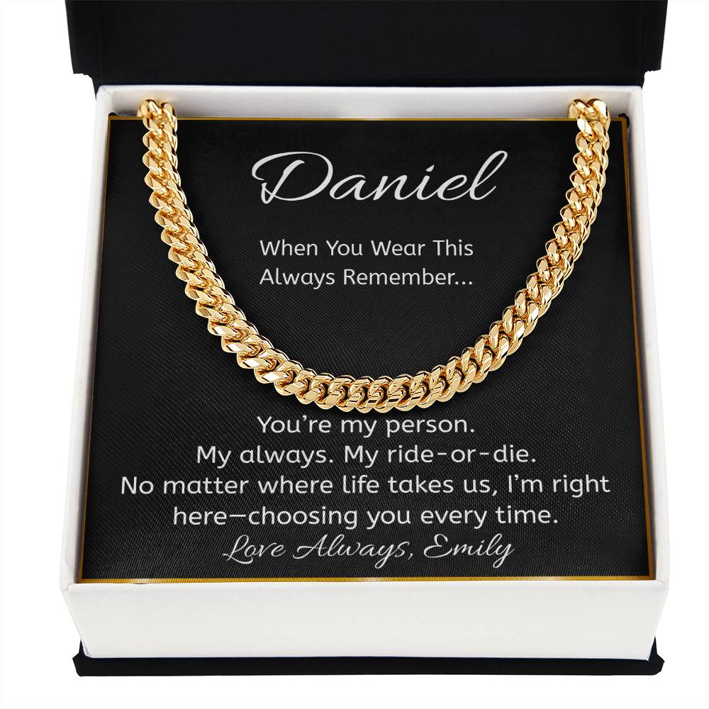 “You’re My Person” Personalized Message Card Necklace – Ride or Die Gift