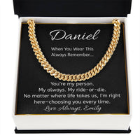 Load image into Gallery viewer, “You’re My Person” Personalized Message Card Necklace – Ride or Die Gift