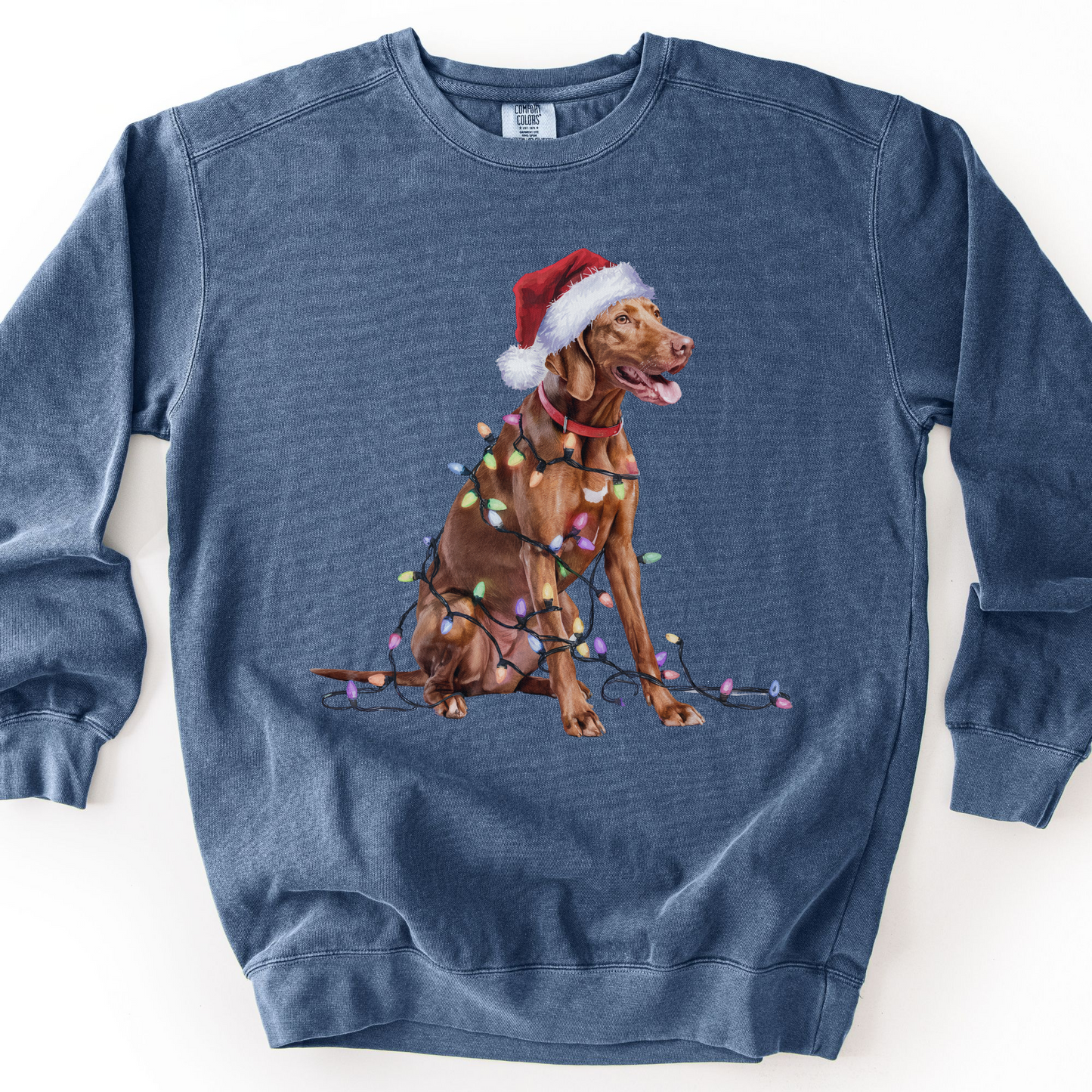 Christmas Vizsla Sweatshirt, Lights Dog Sweater, Vizsla Mom Apparel, Dog Lover Gift