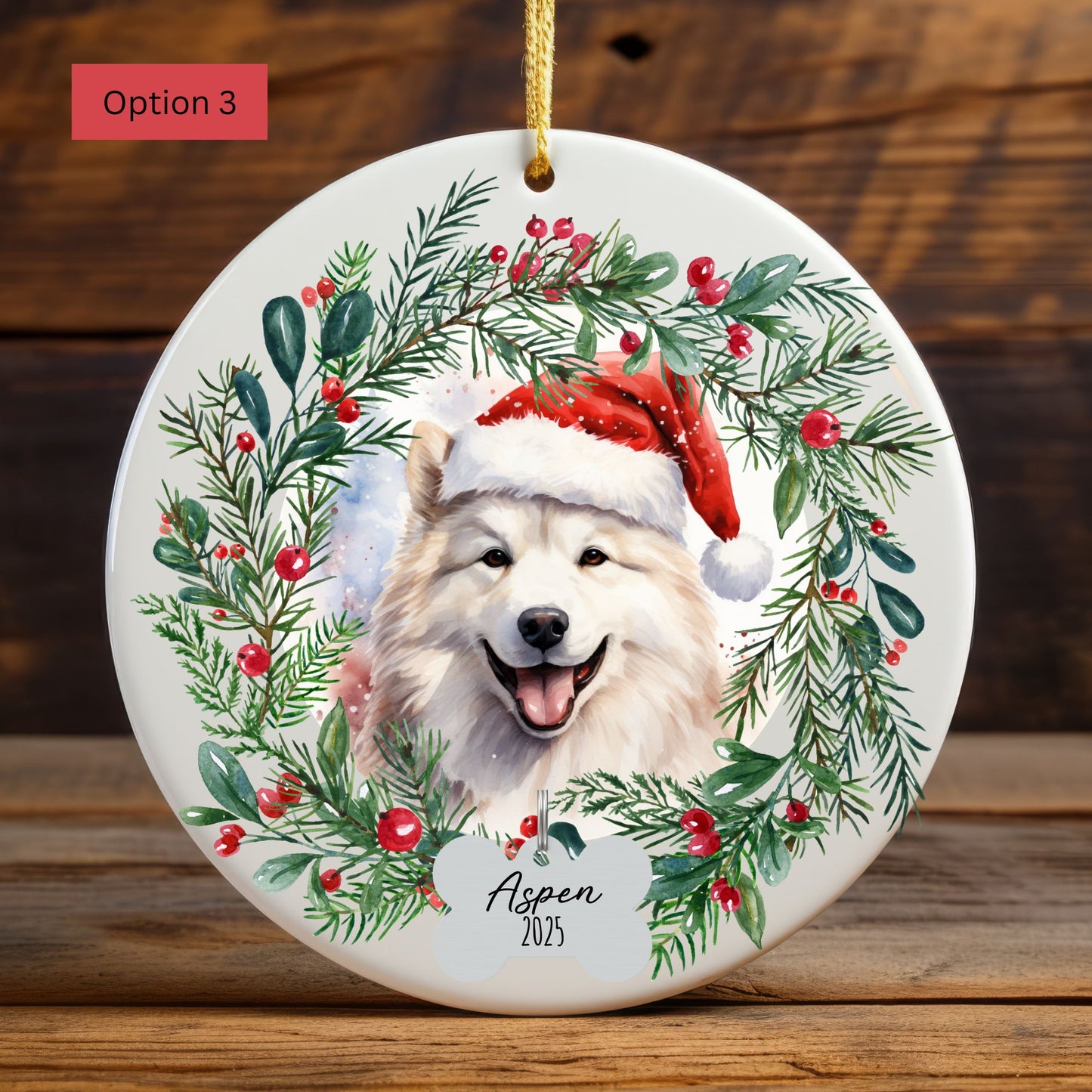 Personalized Samoyed Christmas Ornament