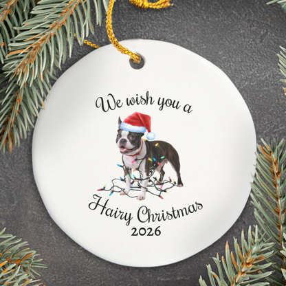 Christmas Boston Terrier Ornament, Christmas Lights Dog Keepsake, Christmas Dog, Boston Terrier Mom, Gift For Dog Lover, Boston Terrier