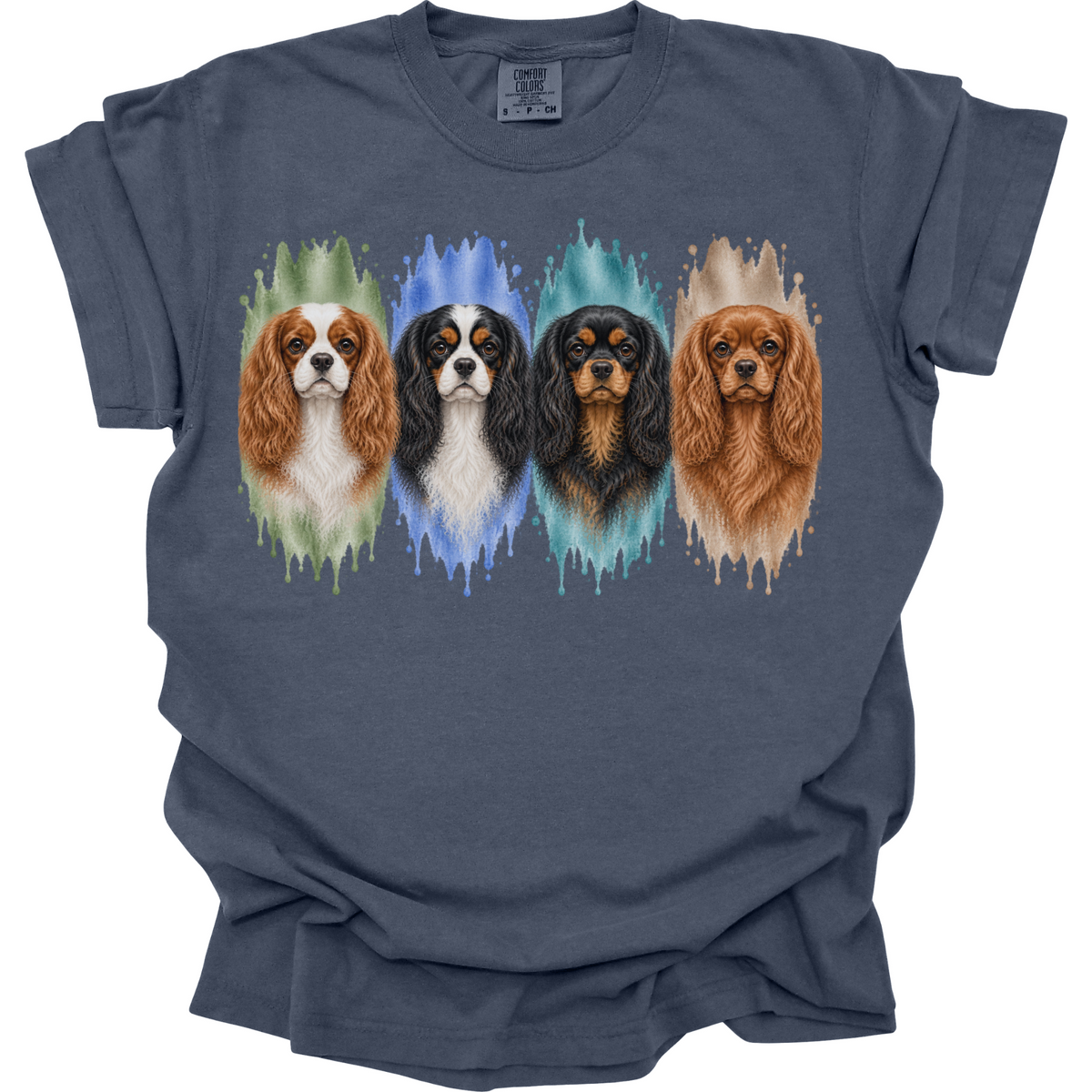 Cavalier King Charles Spaniel Shirt, Blenheim Ruby Tricolor Black Tan Dog Mom Gift