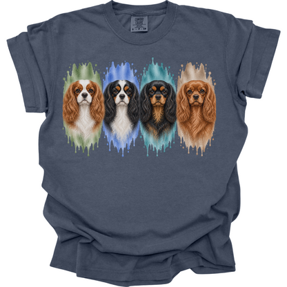 Cavalier King Charles Spaniel Shirt, Blenheim Ruby Tricolor Black Tan Dog Mom Gift