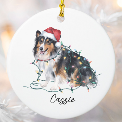 Personalized Shetland Sheepdog Ornament, Custom Dog Lover Gift