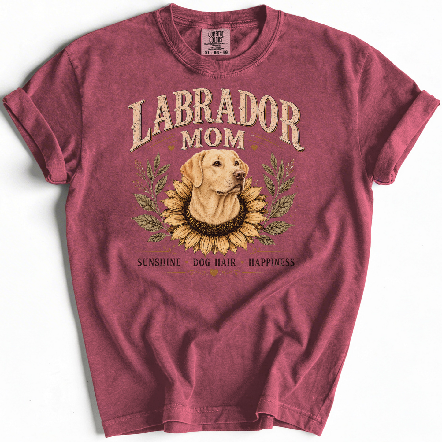 Yellow Lab Mom Shirt, Labrador Retriever Sunflower Tee, Vintage Dog Lover Gift