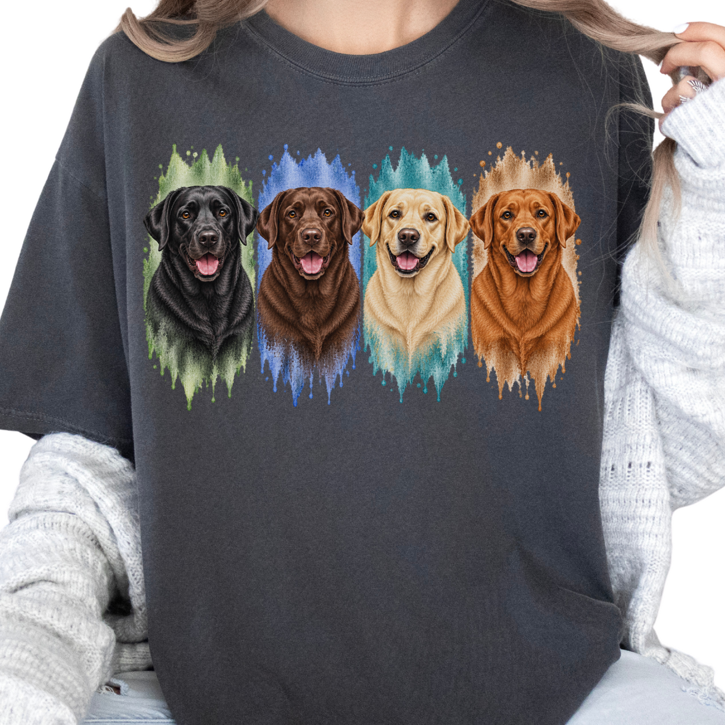 Labrador Retriever Shirt, Black Chocolate Yellow Fox Red Lab Dog Mom Gift