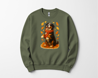 Load image into Gallery viewer, Bernese Mountain Dog Sweatshirt, Cozy Fall Dog Shirt, Cute Dog Sweater, Autumn Dog Lovers Gift, Dog in Leaves, Gift For Dog Moms
