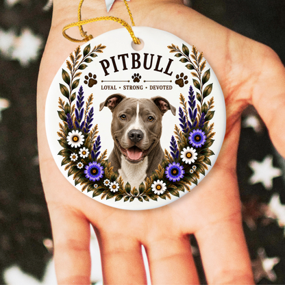 Pit Bull Ornament, Pitbull Lover Gift, Pit Bull Mom Gift, Dog Breed Keepsake