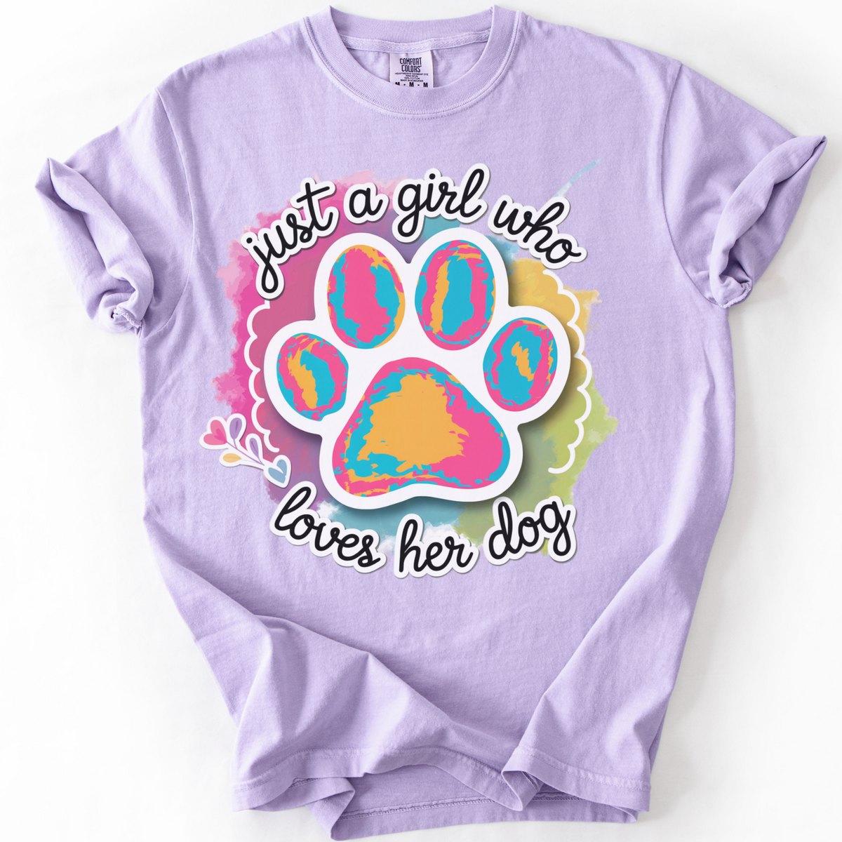 Just a Girl Who Loves Her Dog Shirt, Dog Mom Shirt, Dog Lover Gift, Paw Print Tee