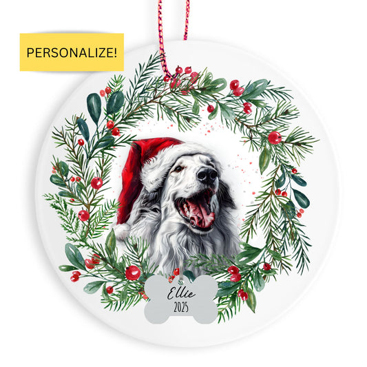 Personalized Borzoi Christmas Ornament