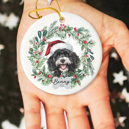 Personalized Portuguese Water Dog Christmas Ornament