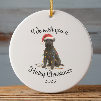 Kerry Blue Terrier Ornament, Christmas Lights Dog Keepsake