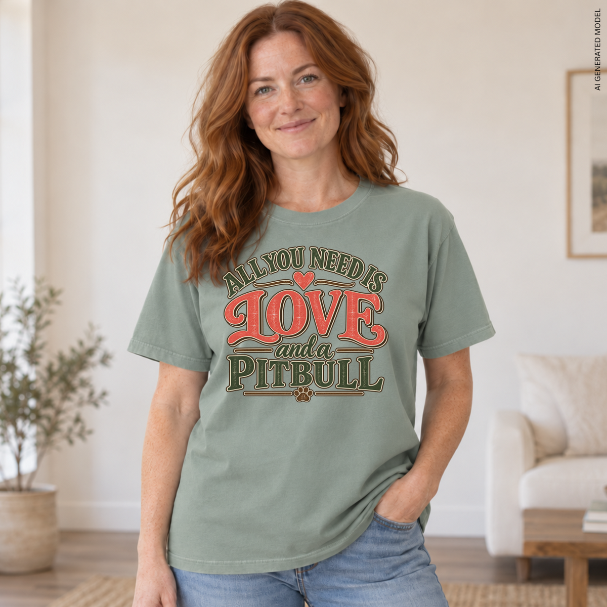 Pit Bull Shirt, All You Need Is Love and a Pitbull