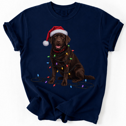 Chocolate Labrador Christmas Lights Shirt