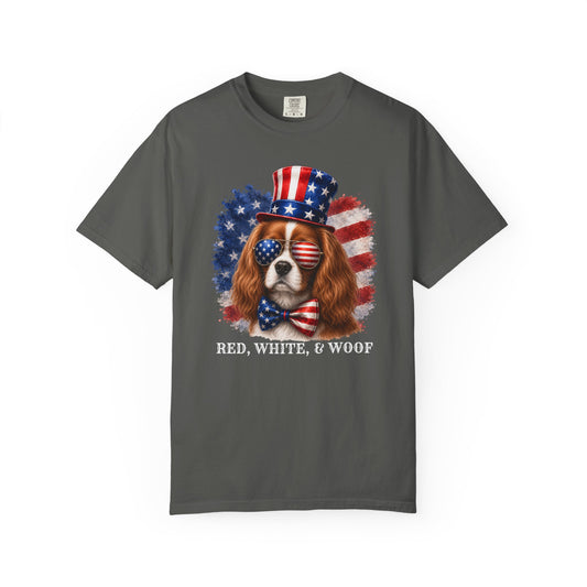 Patriotic Blenheim Cavalier Red White & Woof Shirt