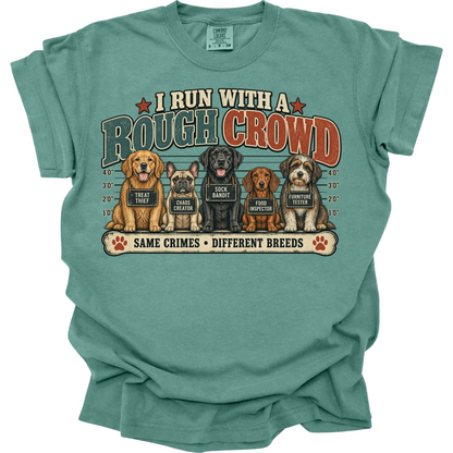 Dog Daycare Worker Shirt, I Run With a Rough Crowd, Funny Daycare Gift