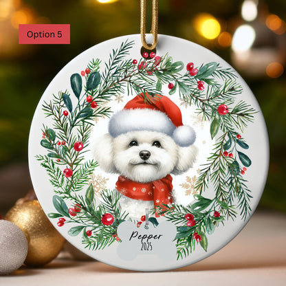 Personalized Bichon Frise Christmas Ornament